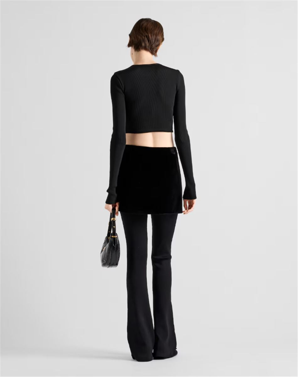 RIBBED KNIT JERSEY TOP -  PRADA -  Verso