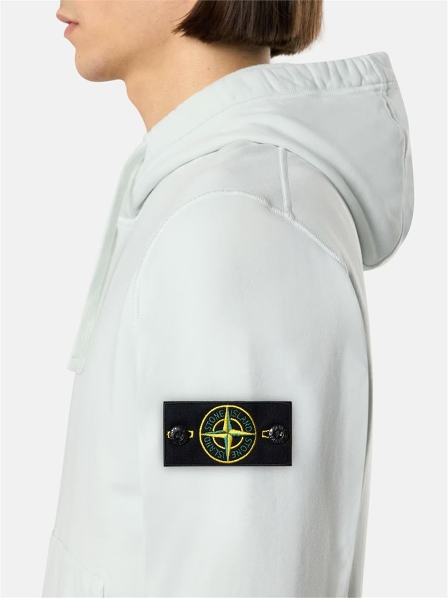 Regular-fit hooded sweatshirt with pouch pocket-STONE ISLAND-Verso