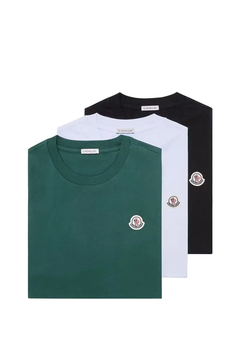 Logo patch cotton t-shirt (pack of three)