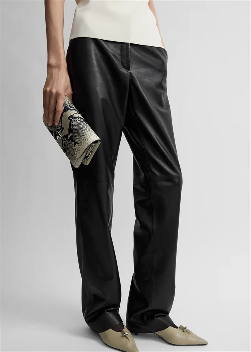 Easy leather trousers black-TOTEME-Verso