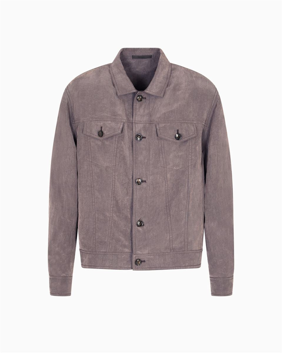 faded lyocell canvas blouson