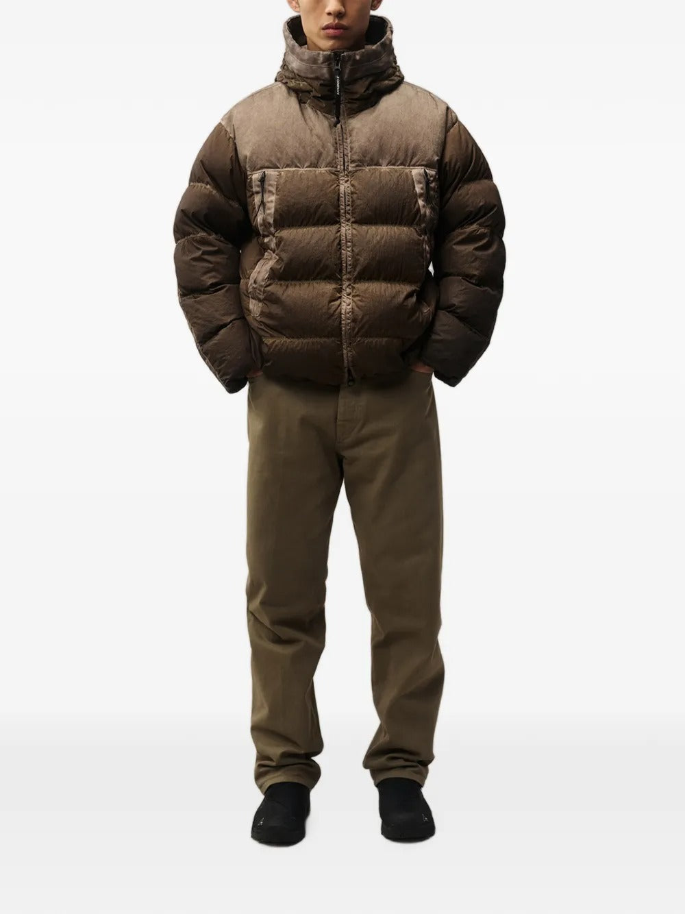Eco-chrome r mixed goggle down jacket-C.P. COMPANY-Verso
