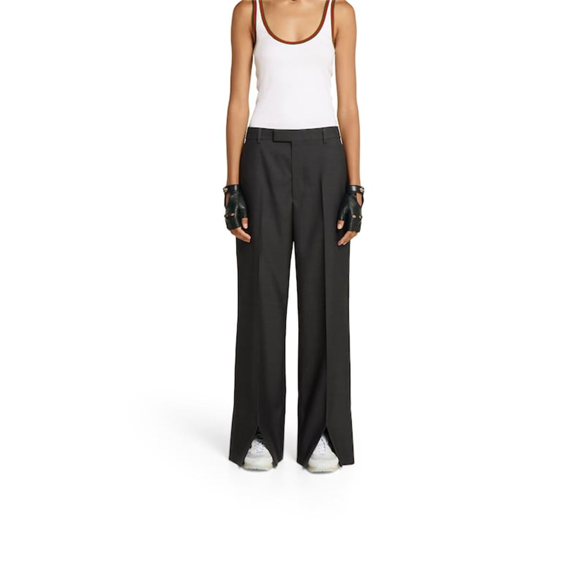 OVERSIZE LOW WAIST PETITE FIT WOOL PANT - GUCCI - Verso