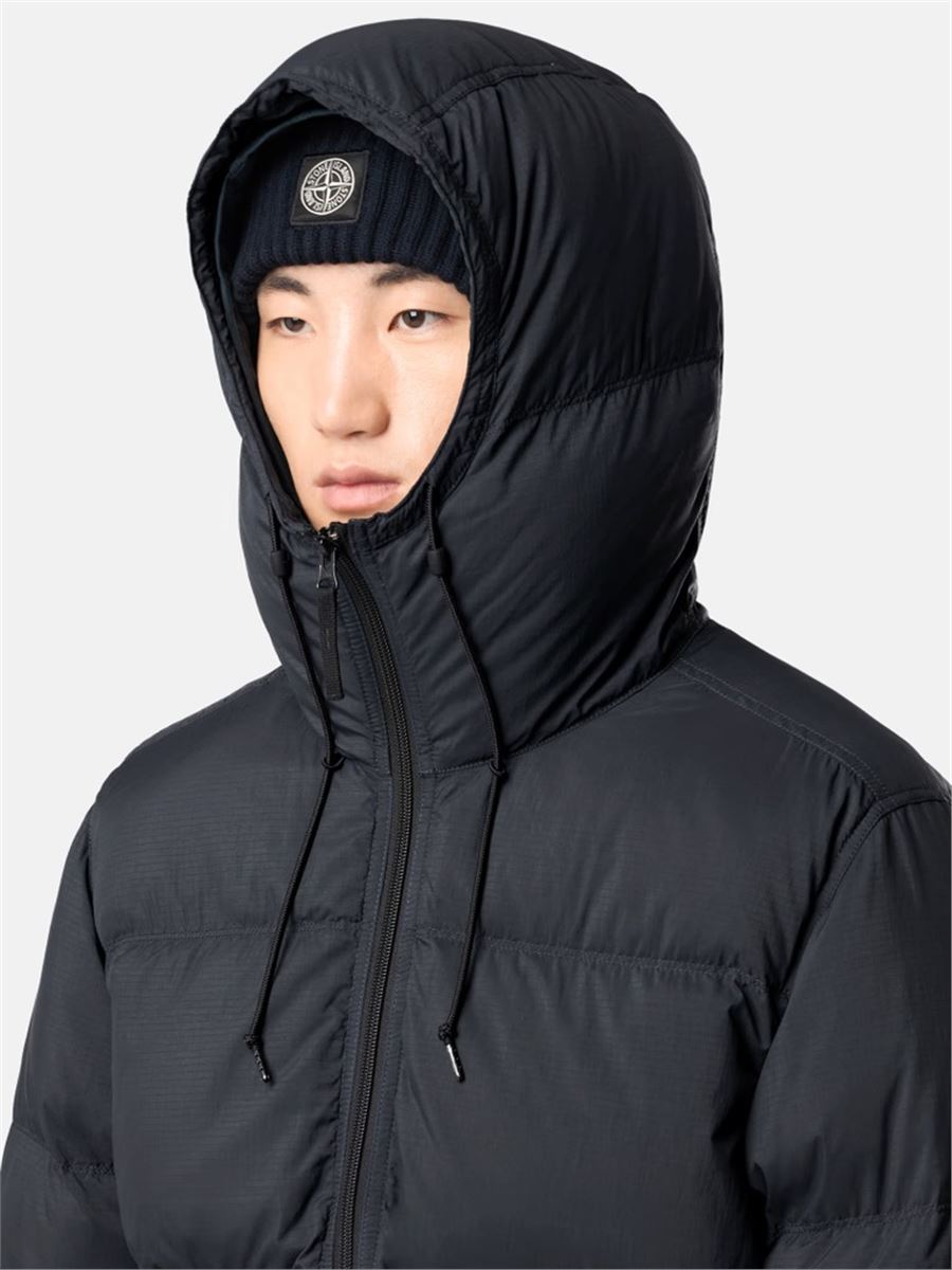 Down parka with water resistance and snap pockets-STONE ISLAND-Verso