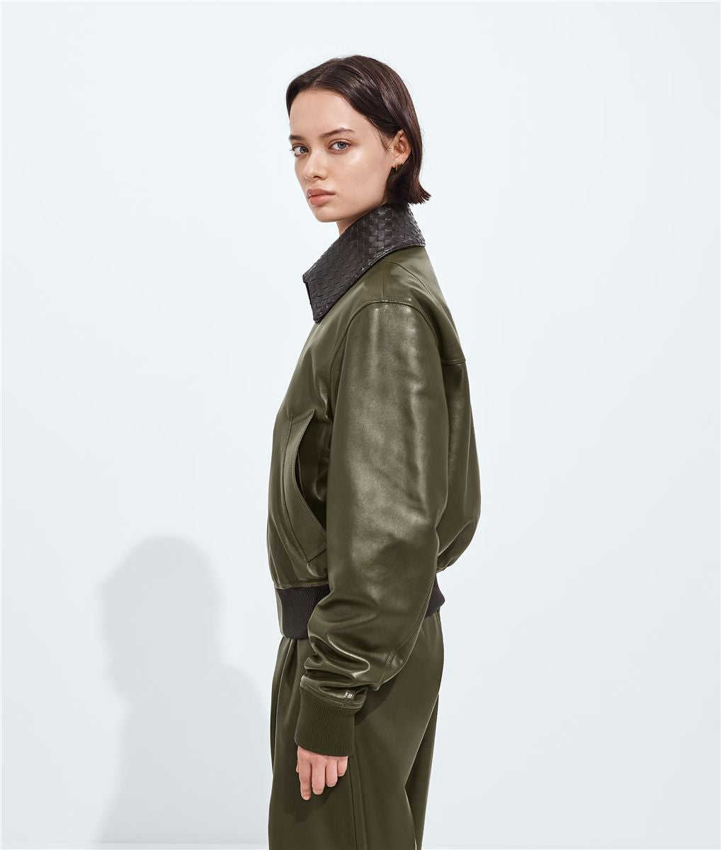 Shiny Leather Blouson-BOTTEGA VENETA-Verso