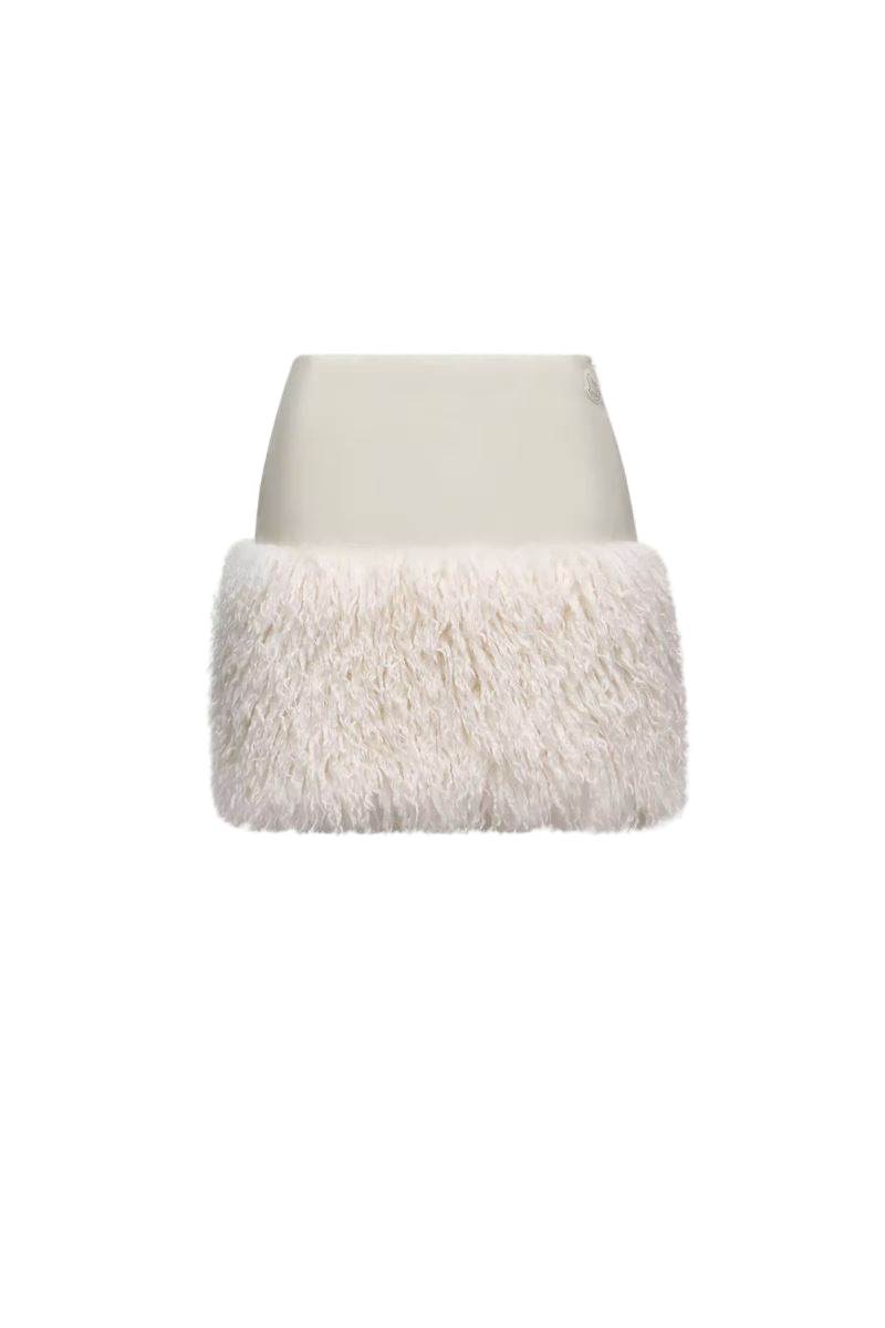 Teddy-trimmed mini skirt