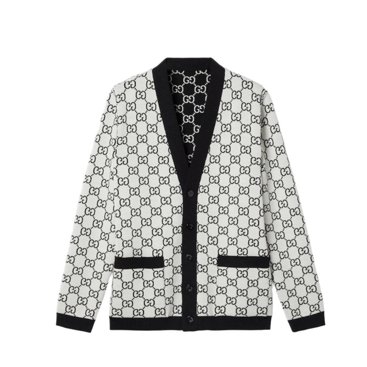 REVERSIBLE GG WOOL JACQUARD CARDIGAN -  GUCCI -  Verso