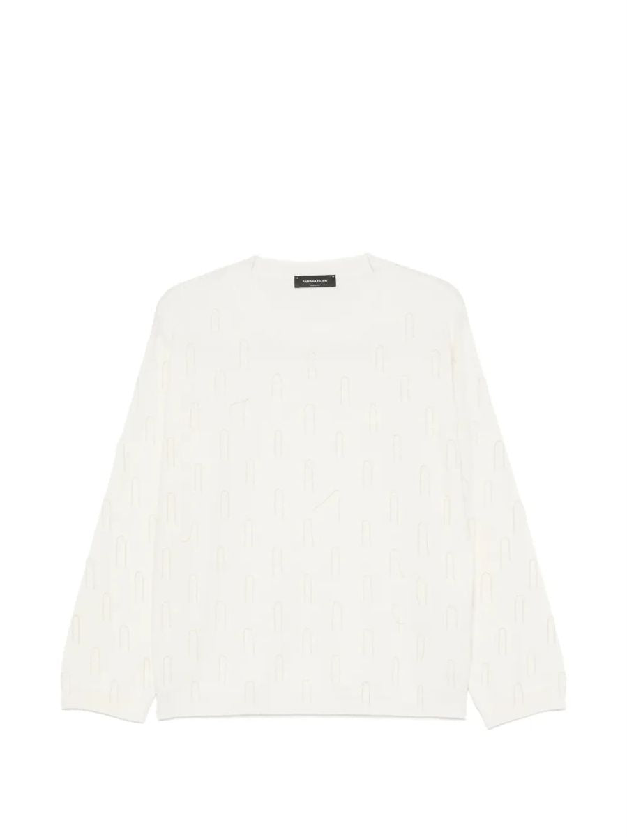 Bead-embellished long-sleeve sweater