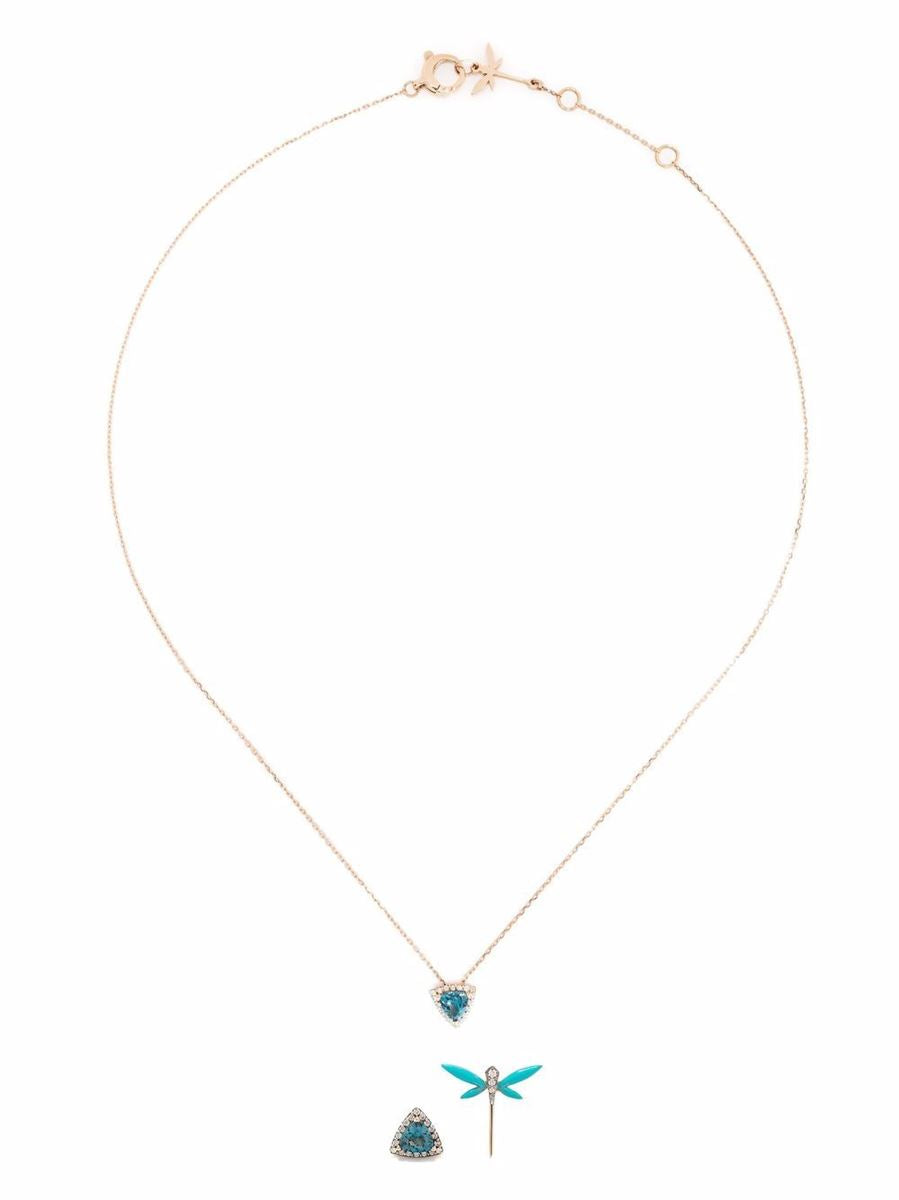 18KT ROSE GOLD EARRINGS AND NECKLACE - ANAPSARA - Verso