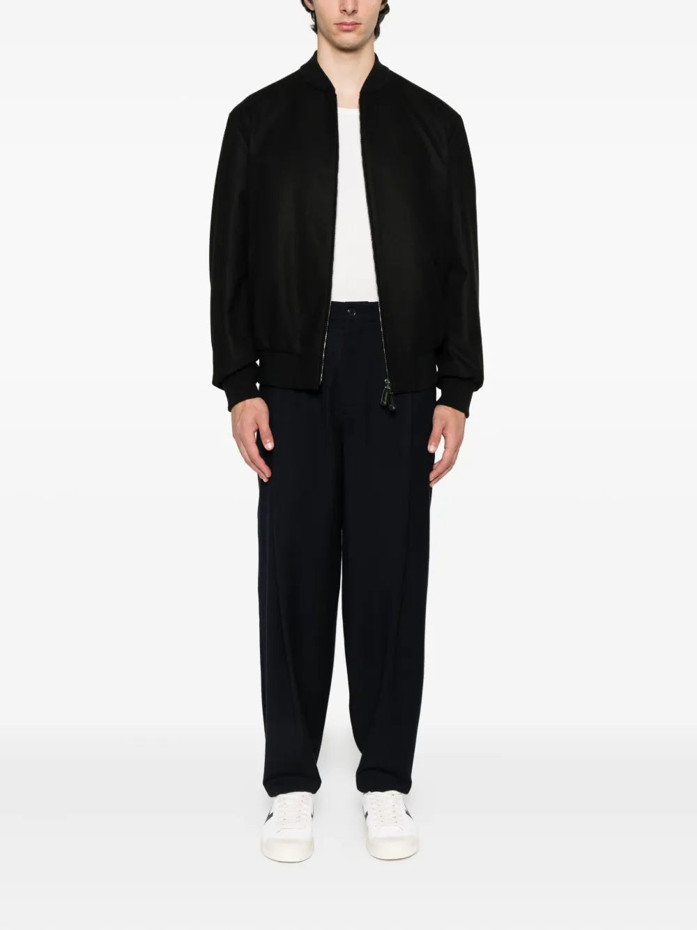 Zip-fastening bomber jacket-GIORGIO ARMANI-Verso