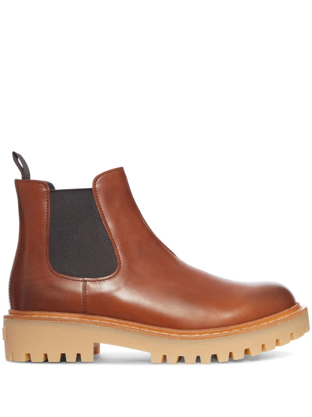Prada elastic-panel leather chelsea boots-PRADA-Verso