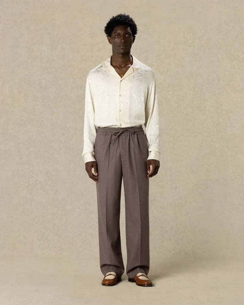 Elastic waist flannel pants-DRÔLE DE MONSIEUR-Verso