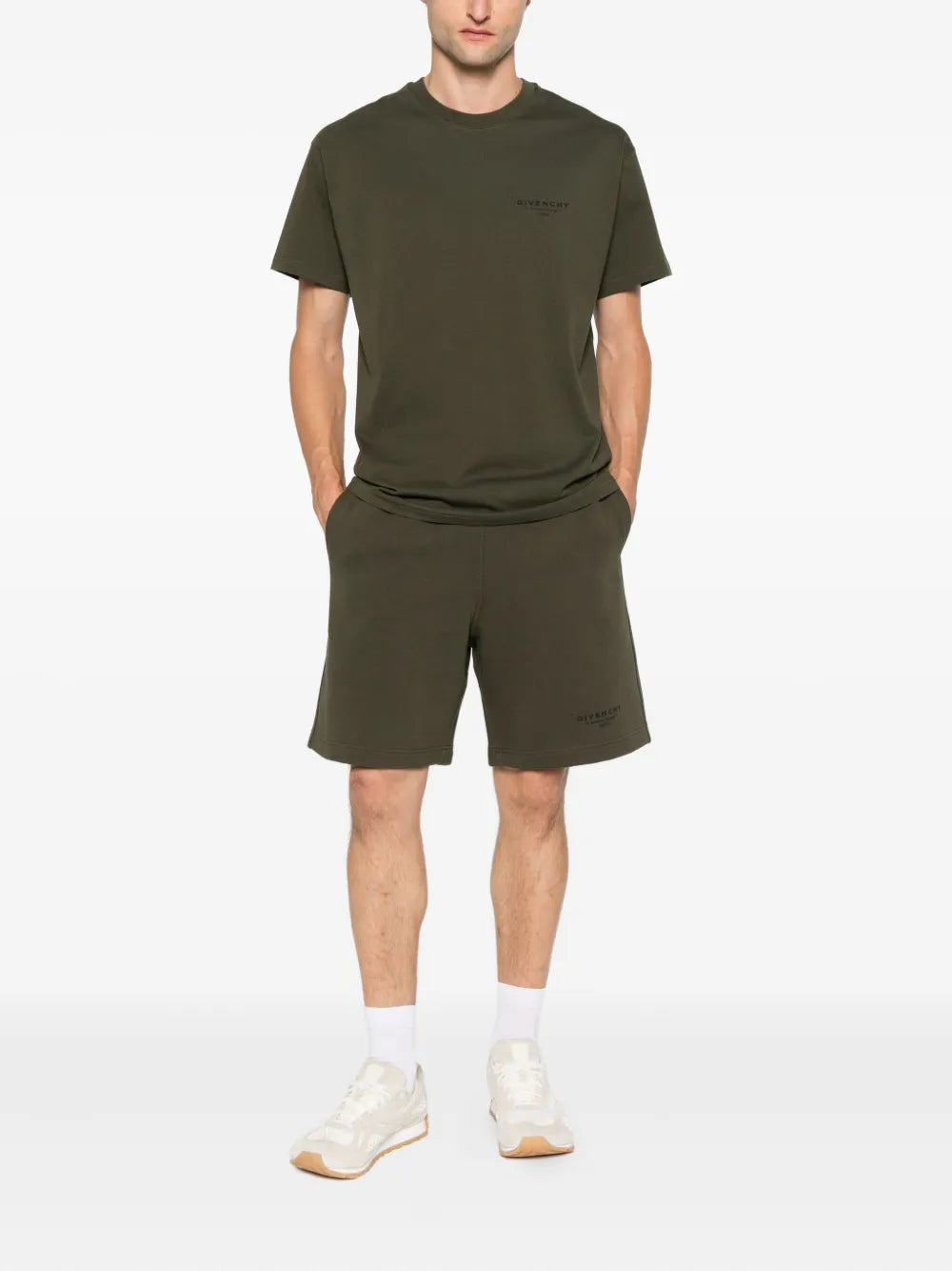 Elastic-waistband cotton shorts-GIVENCHY-Verso