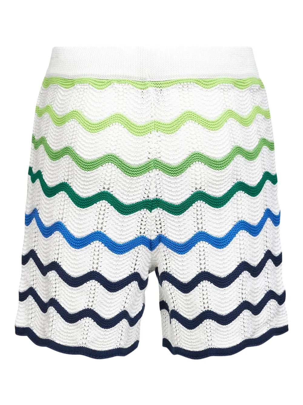 Elasticated scalloped knit shorts-CASABLANCA-Verso