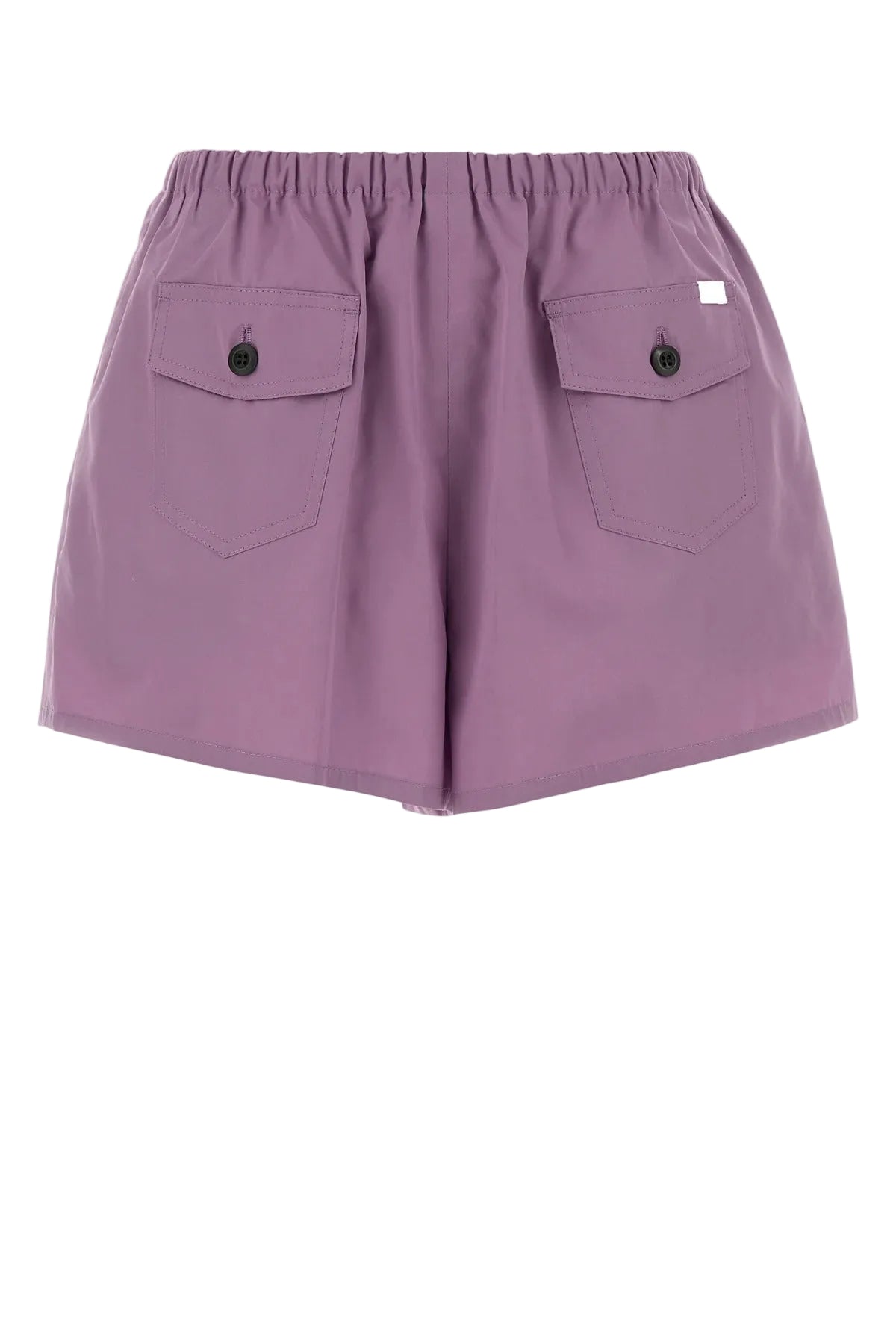 Elasticated-Waistband Pocket Cotton Shorts-PRADA-307694-40-Verso