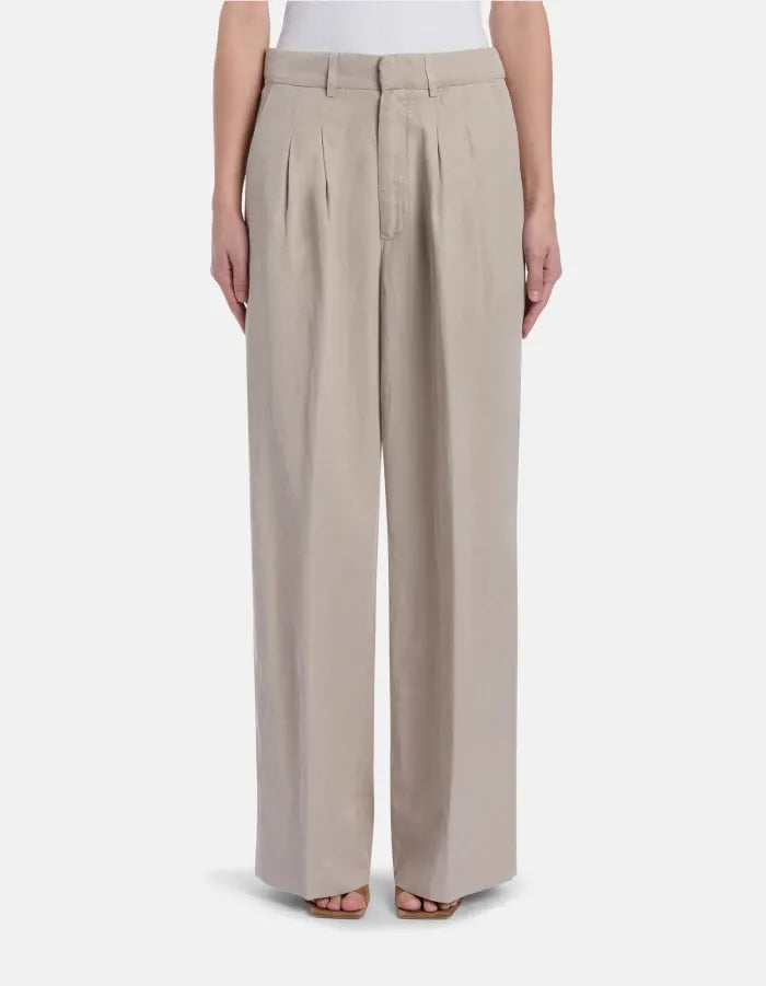 Eloise wide-leg trousers in linen and lyocell-DONDUP-Verso