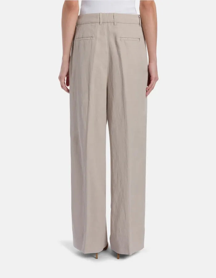 Eloise wide-leg trousers in linen and lyocell-DONDUP-Verso