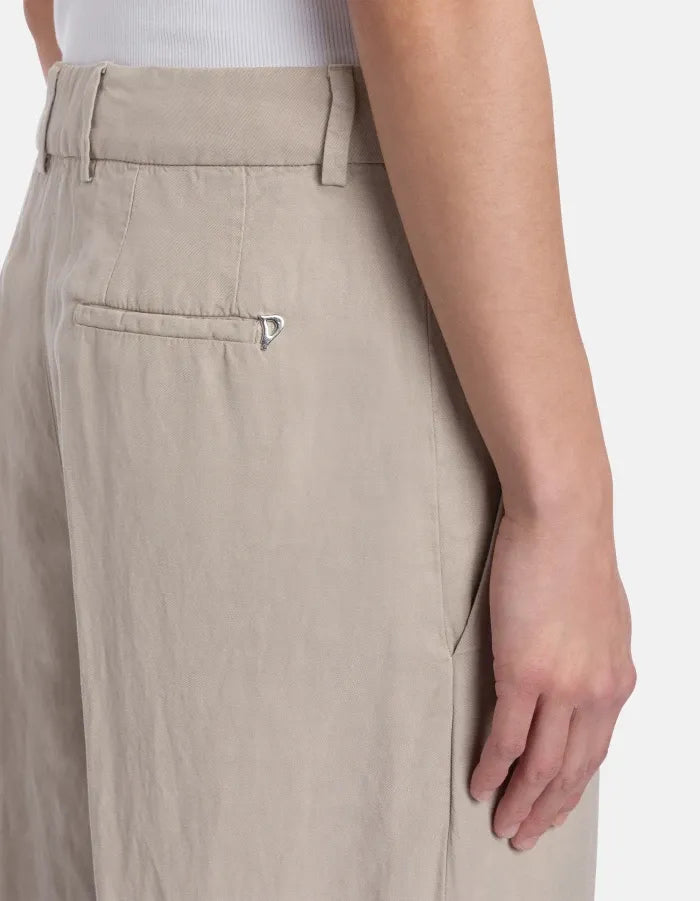 Eloise wide-leg trousers in linen and lyocell-DONDUP-Verso