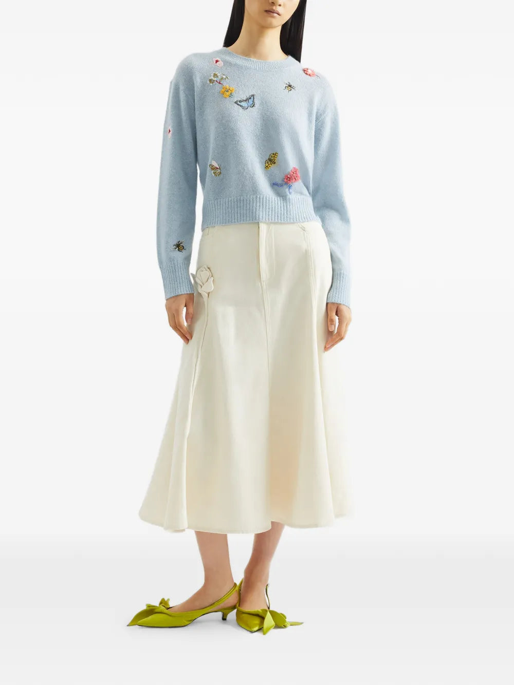 Embellished crew-neck sweater-ERDEM-Verso