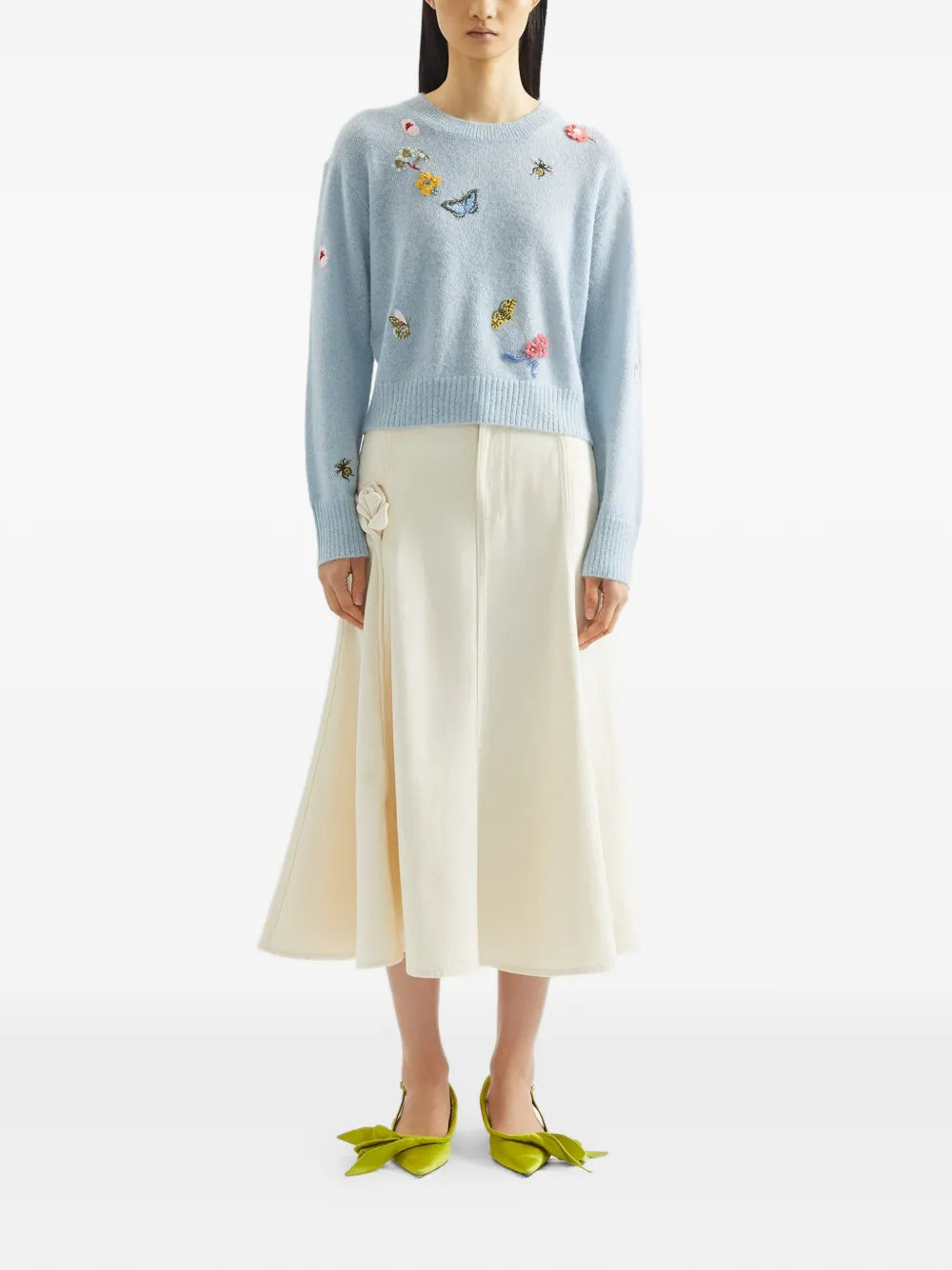 Embellished crew-neck sweater-ERDEM-Verso