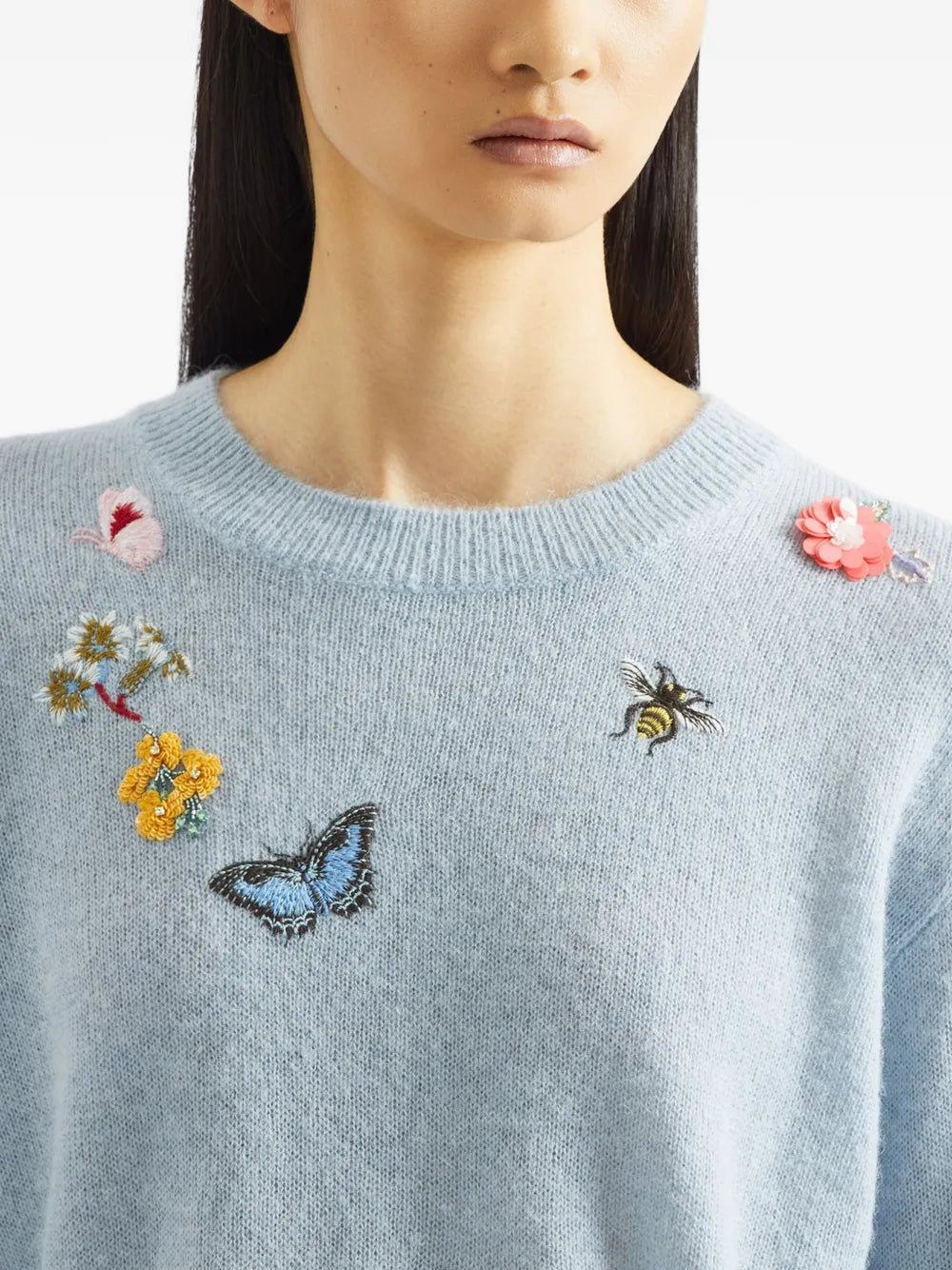 Embellished crew-neck sweater-ERDEM-Verso
