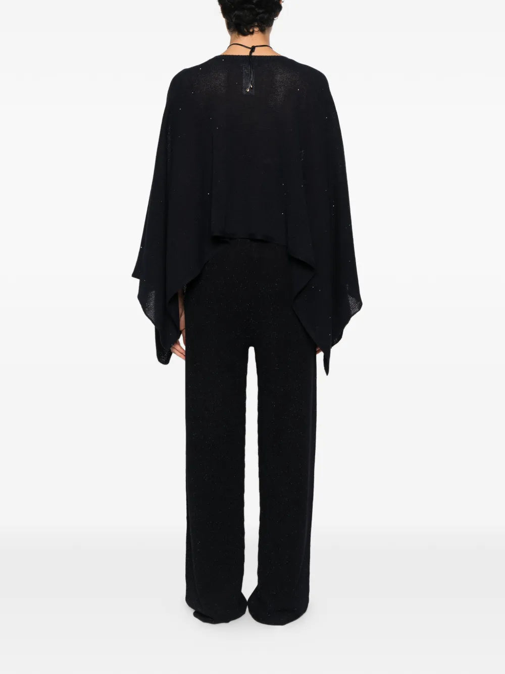 Embellished knit poncho-FABIANA FILIPPI-Verso