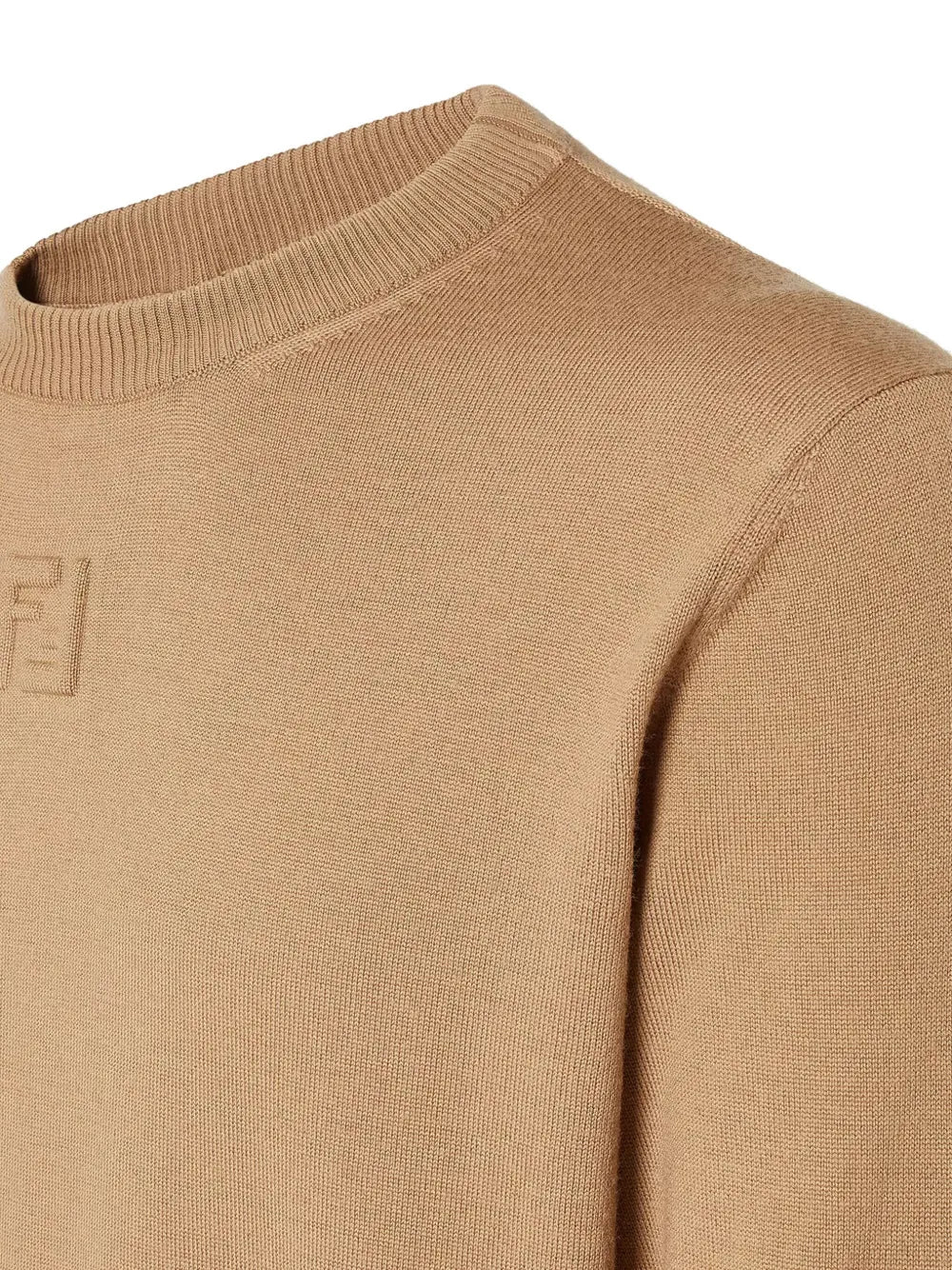 Embossed-logo wool sweater-FENDI-Verso