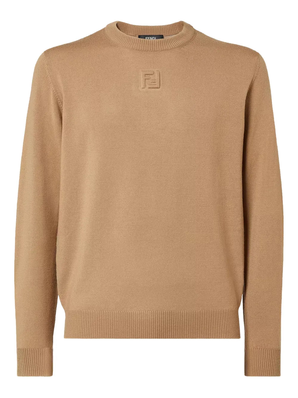 Embossed-logo wool sweater-FENDI-Verso