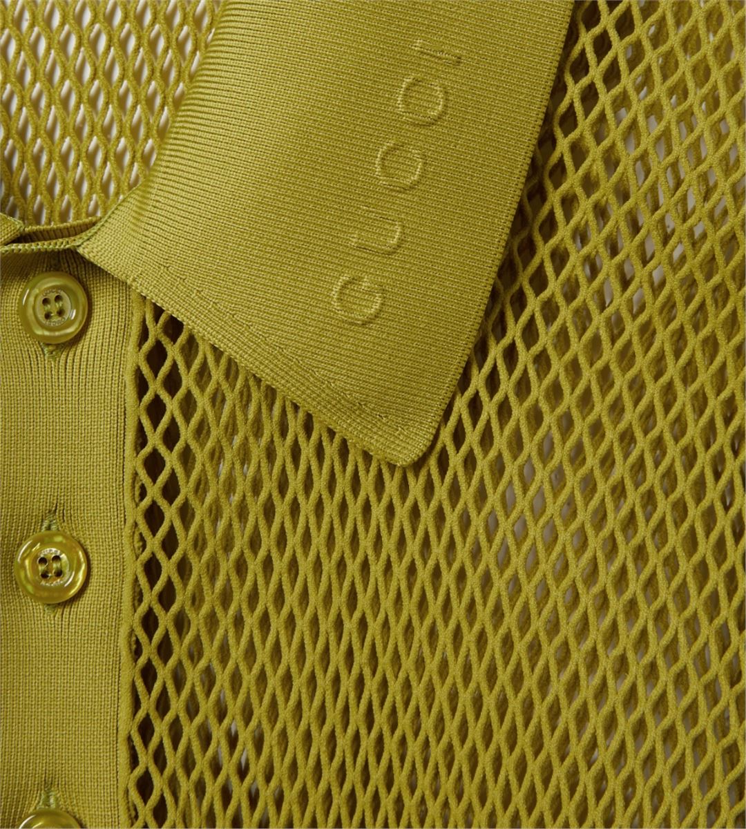 EMBOSSED TECHNICAL MESH POLO TOP - GUCCI - Verso