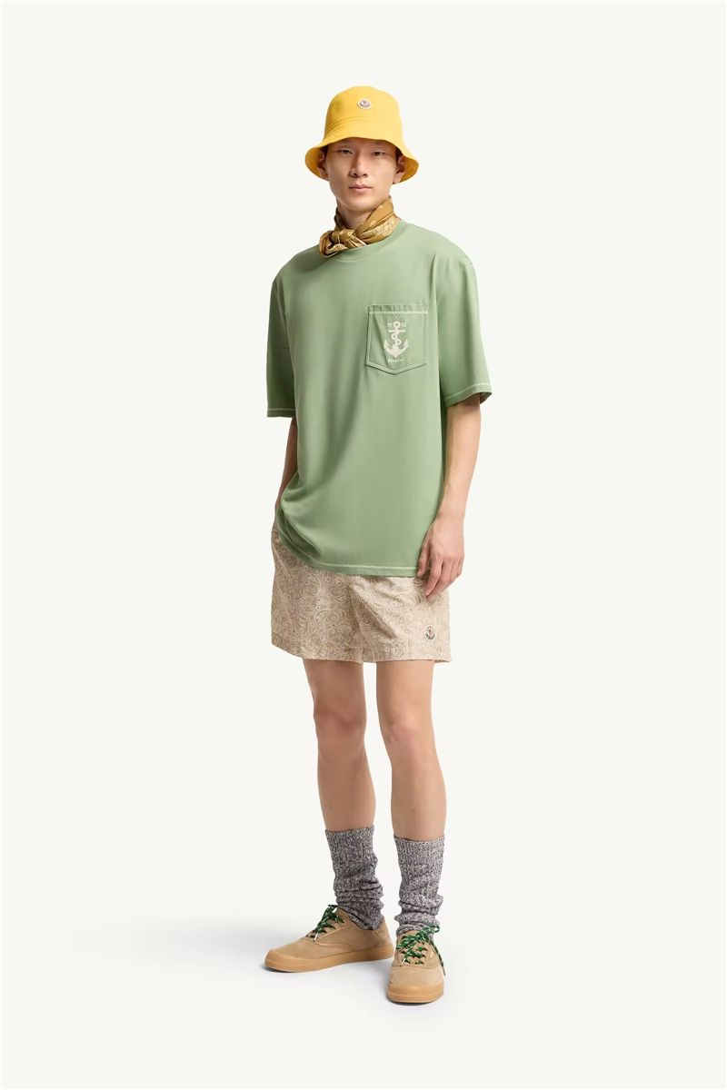 Embroidered anchor cotton t-shirt-MONCLER-Verso
