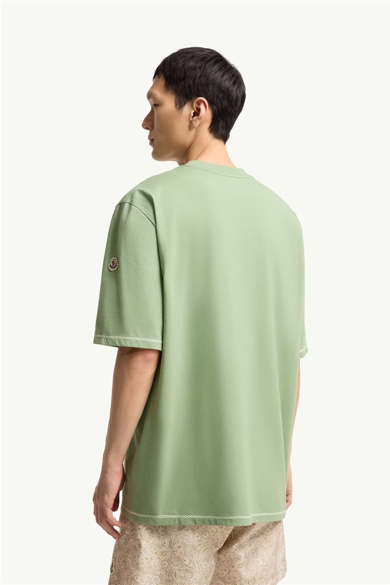 Embroidered anchor cotton t-shirt-MONCLER-Verso