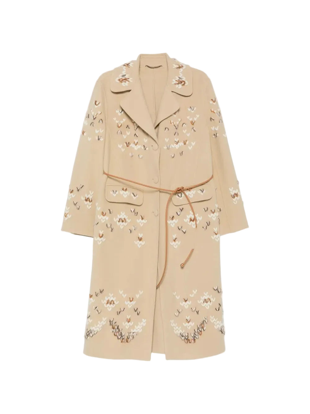 Embroidered belted coat-ERMANNO SCERVINO-309477-42-Verso