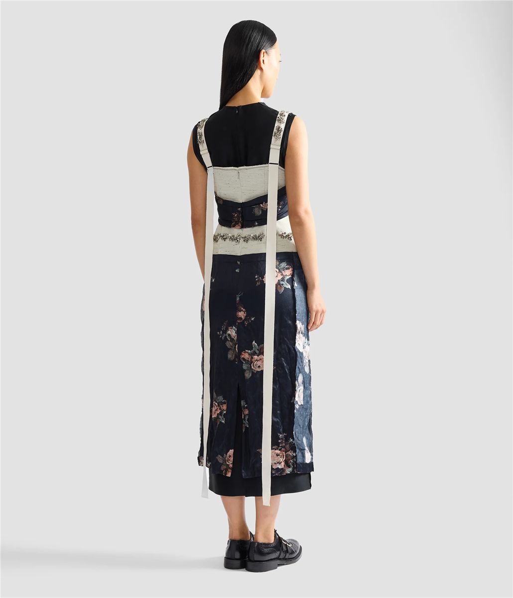 Embroidered cady sleeveless midi dress-ERDEM-Verso