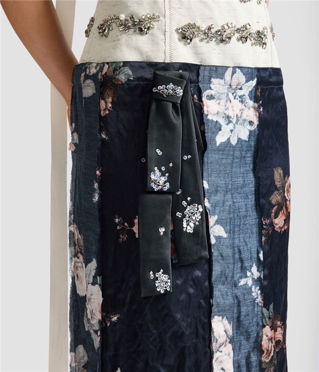 Embroidered cady sleeveless midi dress-ERDEM-Verso