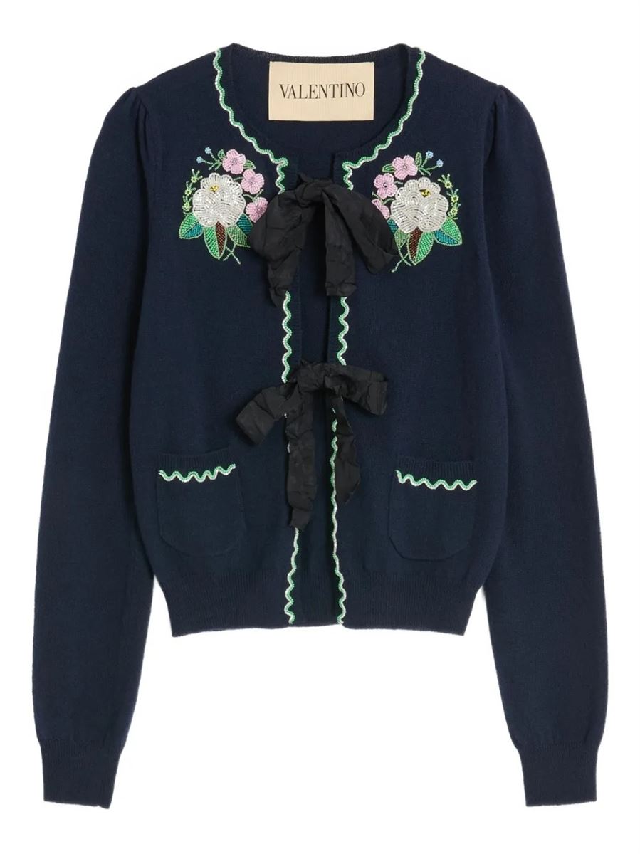 Embroidered Cardigan-VALENTINO-Verso
