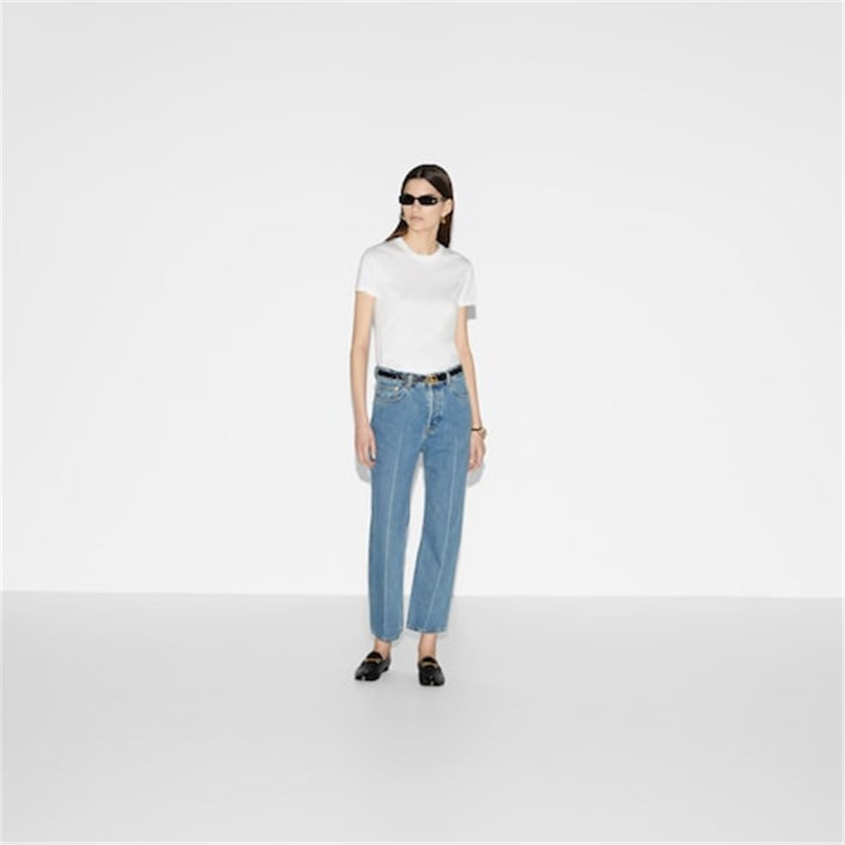 EMBROIDERED COTTON JERSEY T-SHIRT-GUCCI-Verso