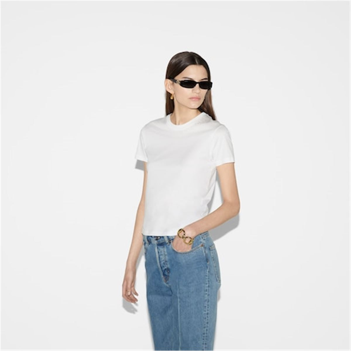 EMBROIDERED COTTON JERSEY T-SHIRT-GUCCI-Verso