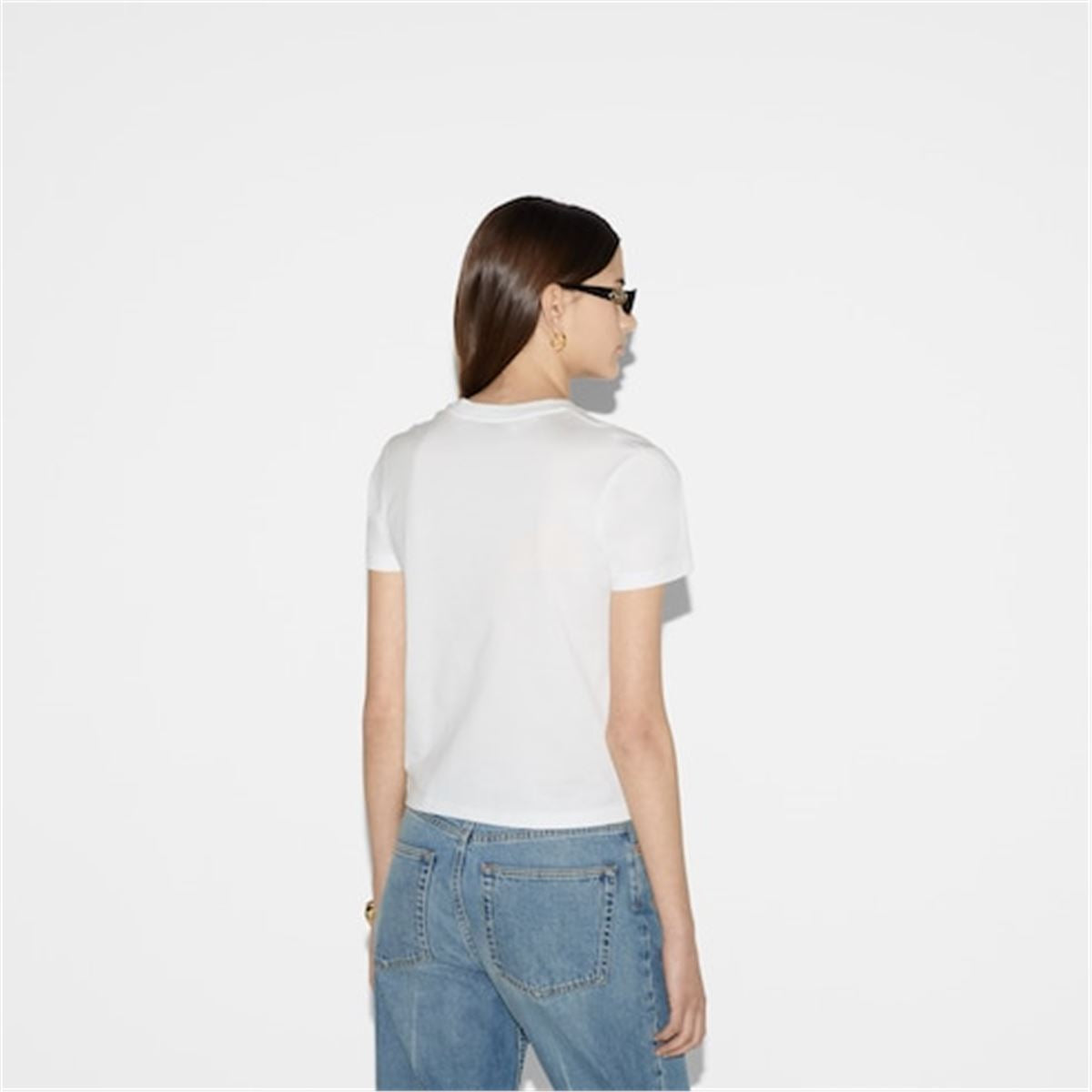EMBROIDERED COTTON JERSEY T-SHIRT-GUCCI-Verso