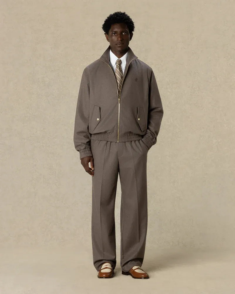 Embroidered flannel track jacket-DRÔLE DE MONSIEUR-Verso
