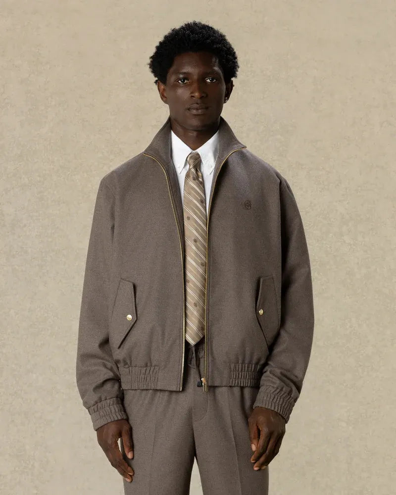 Embroidered flannel track jacket-DRÔLE DE MONSIEUR-Verso