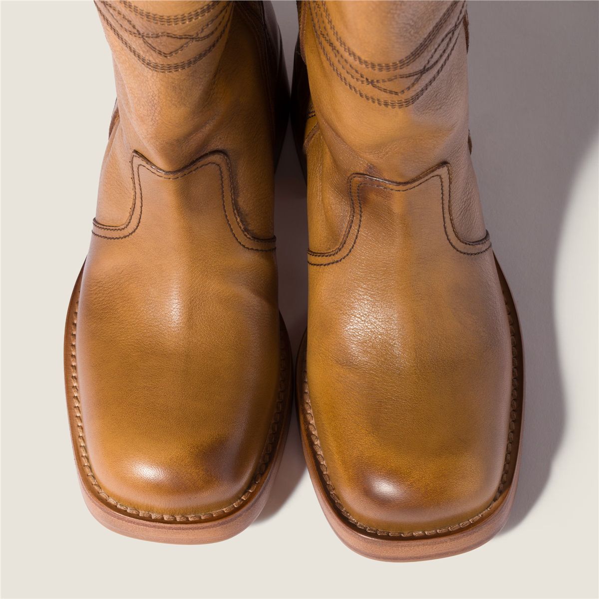 Embroidered leather boots-MIU MIU-Verso