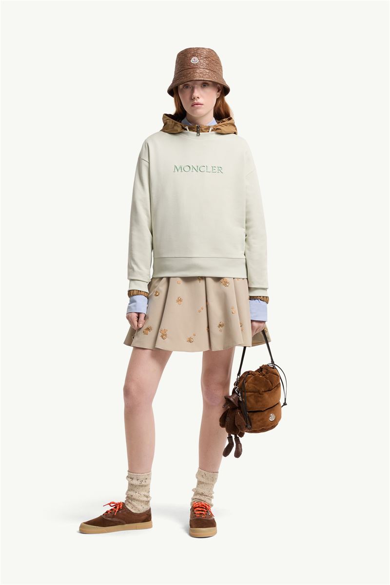 Embroidered logo cotton sweatshirt-MONCLER-Verso