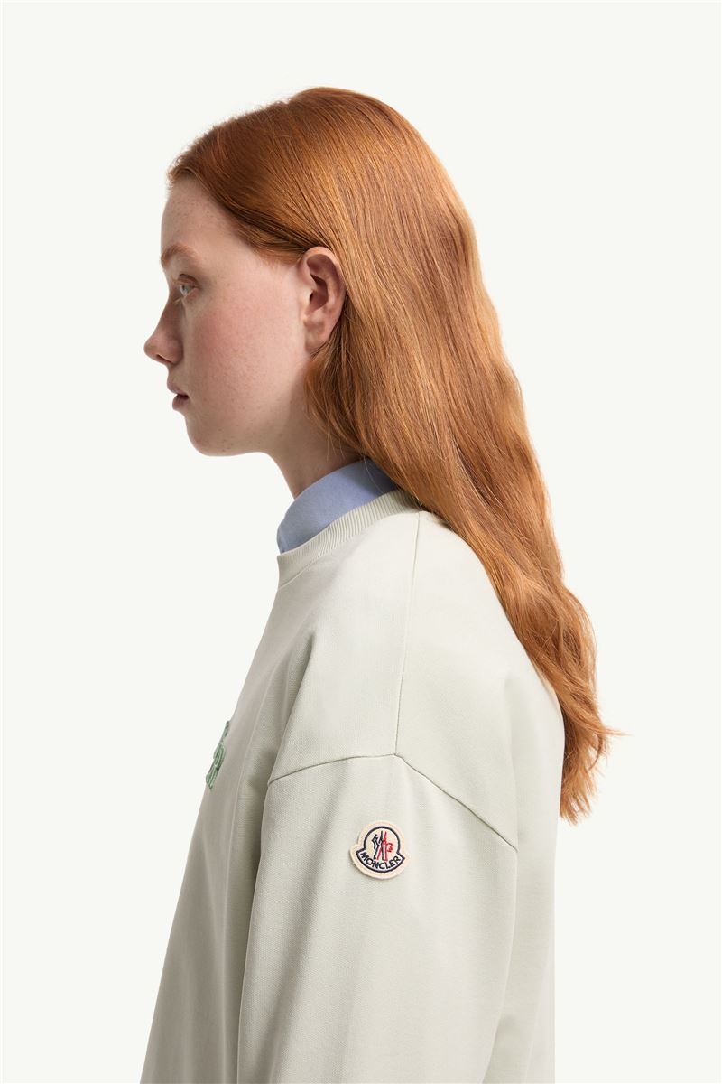 Embroidered logo cotton sweatshirt-MONCLER-Verso