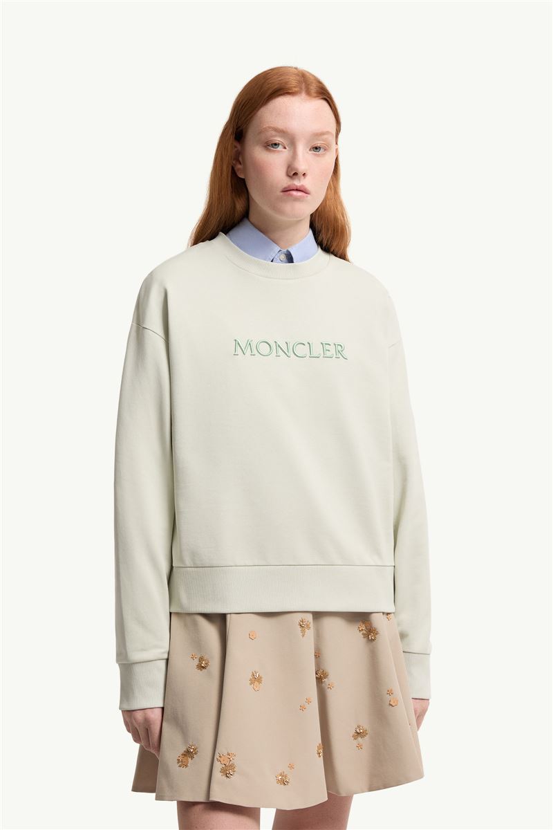 Embroidered logo cotton sweatshirt-MONCLER-Verso