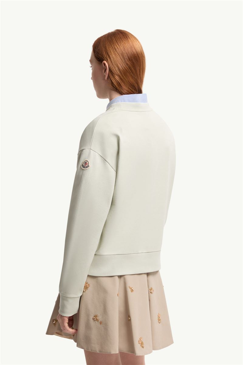 Embroidered logo cotton sweatshirt-MONCLER-Verso