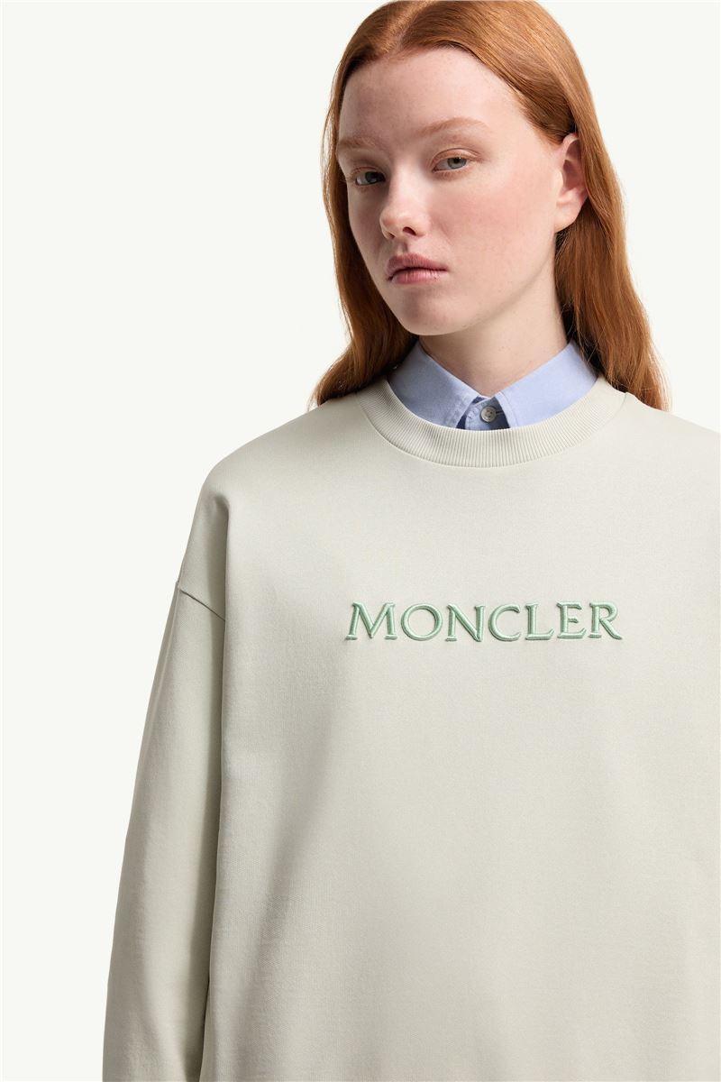 Embroidered logo cotton sweatshirt-MONCLER-Verso