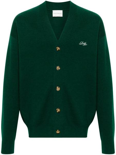 Embroidered-Logo Knitted Cardigan