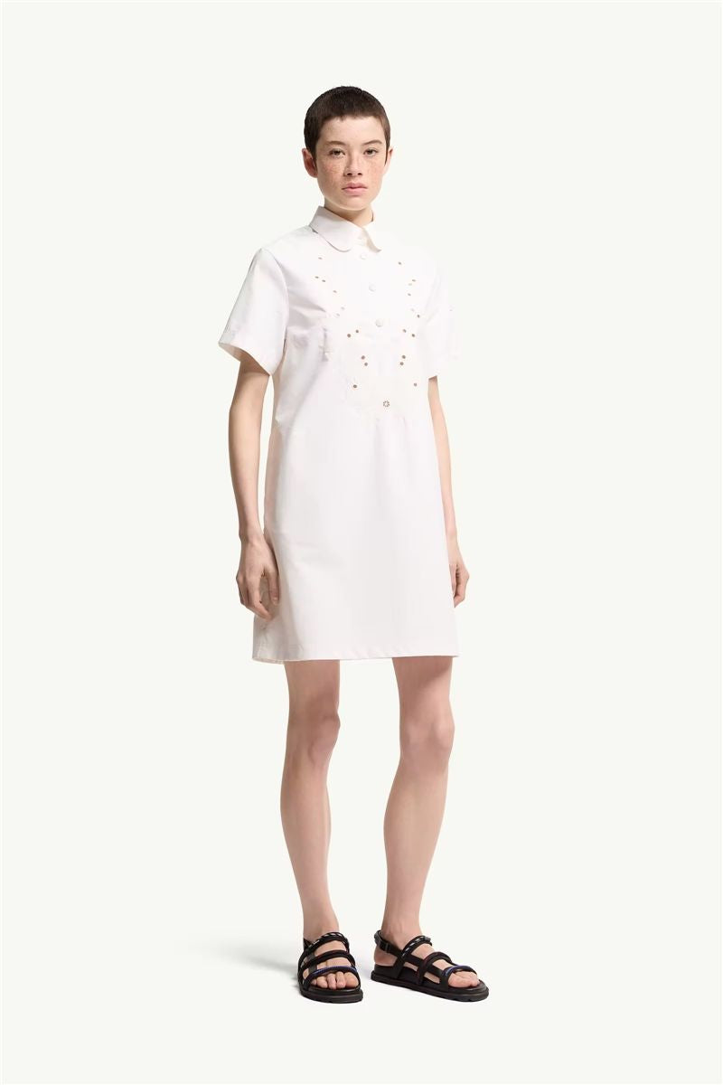 Embroidered Shirt Dress-MONCLER-Verso