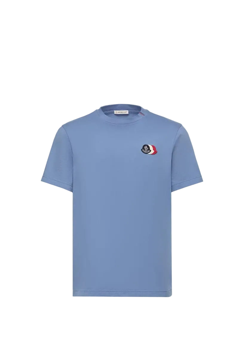 Embroidered tricolor logo cotton t-shirt-MONCLER-307632-S-Verso