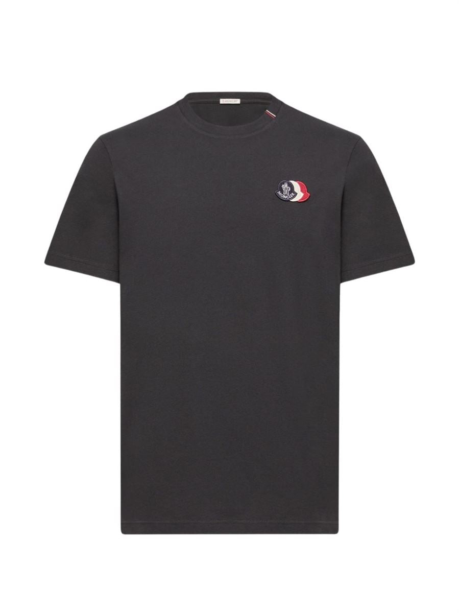 Embroidered tricolor logo cotton t-shirt-MONCLER-307633-S-Verso